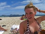 Hilary Duff on beach in Rio