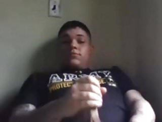 Chubby stroking his big dick...