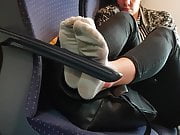 White worn socks in german train