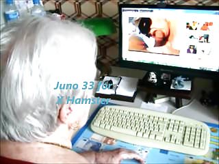 Granny At Her Desk Watcking X