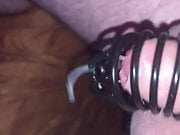 Slaveboy orgasm in chastity