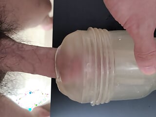 korean guy using fleshlight and a semen being ejected