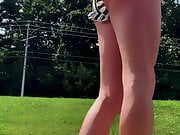 Plump lil ass, Cute ruffle shorts, Long toned legs, hot ts