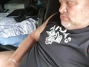 Chubby Trucker Wanks In His Cab