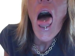 Mouth, Blond, Tongue Piercing, Mouthful