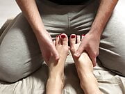Massage FootFetish Close Up Touching Legs