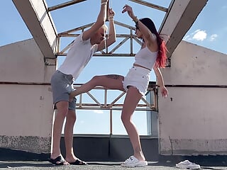 Outdoors BDSM Humiliation with Carefree Goddess Sofi