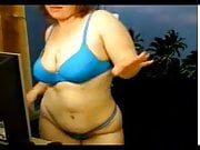 Phat Girl in a Tight Blue Dress Strips Off By RB