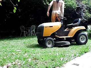 Striptease On Lawn Tractor - Anal Insertion Of The Lever