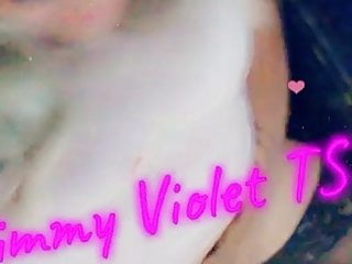 Simmy Violet TS jerking her cock