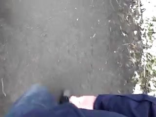 Wank and cum on a public footpath