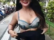Indonesian Milf SLUT Stripping in Public 