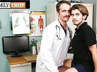 Familycreep hot jock blows his doctor...