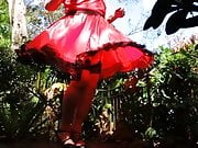 Sissy Ray outdoors in red dress part 5