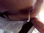 Creamy wet asshole plugged