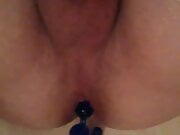 Pushing some blue balls out of my tight hole...