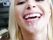 Blonde gets Cum In Her Mouth 