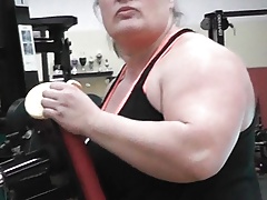 Huge Muscles are for Women. Anna Konda Heavy Lifting in Gym.