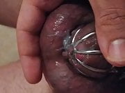 Cumming locked in chastity