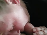 Pulling hair and face fucking a slut