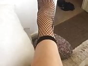 Girlfriend in fishnet socks 