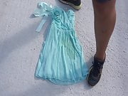 piss on Turquoise dress