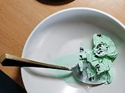 Mint ice cream w my thick fertile sperm topping