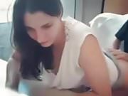 Cheating her husband in the office