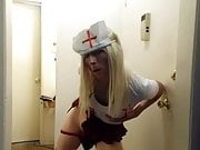 Naughty Nurse Tasha Crossdresser Shemale Shaking Ass