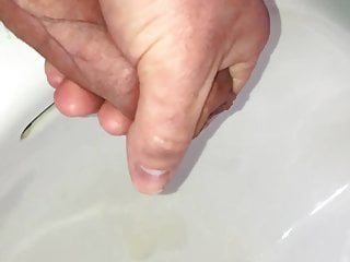 Cumming into the sink...