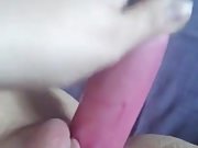 pink dildo into her pussy til she squirts
