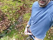 unloading my cum in the woods