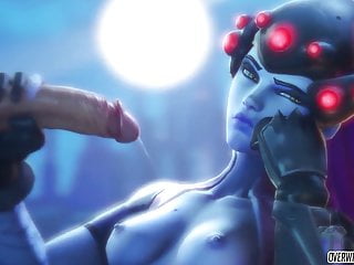 Sexy Overwatch heroes give blowjobs and fuck hard