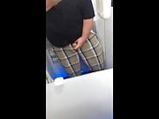 Chub stroking in an airplane bathroom