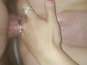 4 fingers full of rings with cock in pussy