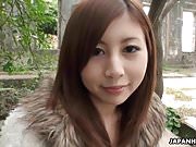 Classy Asian teen is creampied in the open