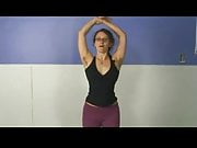 a yoga girl with hairy armpits