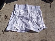 piss on white nike skort