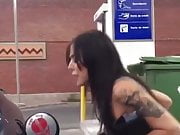 Woman at gas station