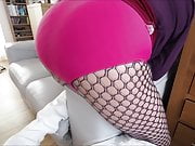 Pink Swimsuit Fishnets Boots 