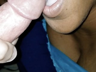 Ebony BBW Mom, Cumshot in Mouth, Cum in Mouth, Interracial Ebony