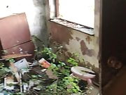 Dressing up in the abandoned House in lingerie 