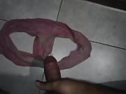 Cum-tribute on dirty old panties from my slut neighbor