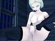 Android 18 pleasures herself until she orgasms. Dragon Ball.