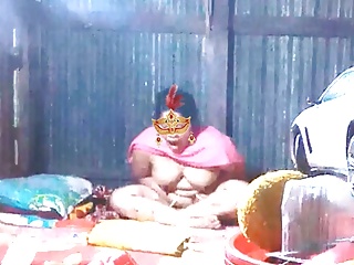 Desi village aunty showing her big...