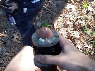 Jacking off in the woods...