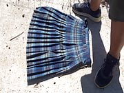 piss on tartan school skirt