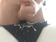 45 secs of cumming on pinstripe panties