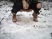 Outdoor piss in the snow