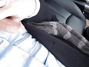 Pervert in car controlled by femdom